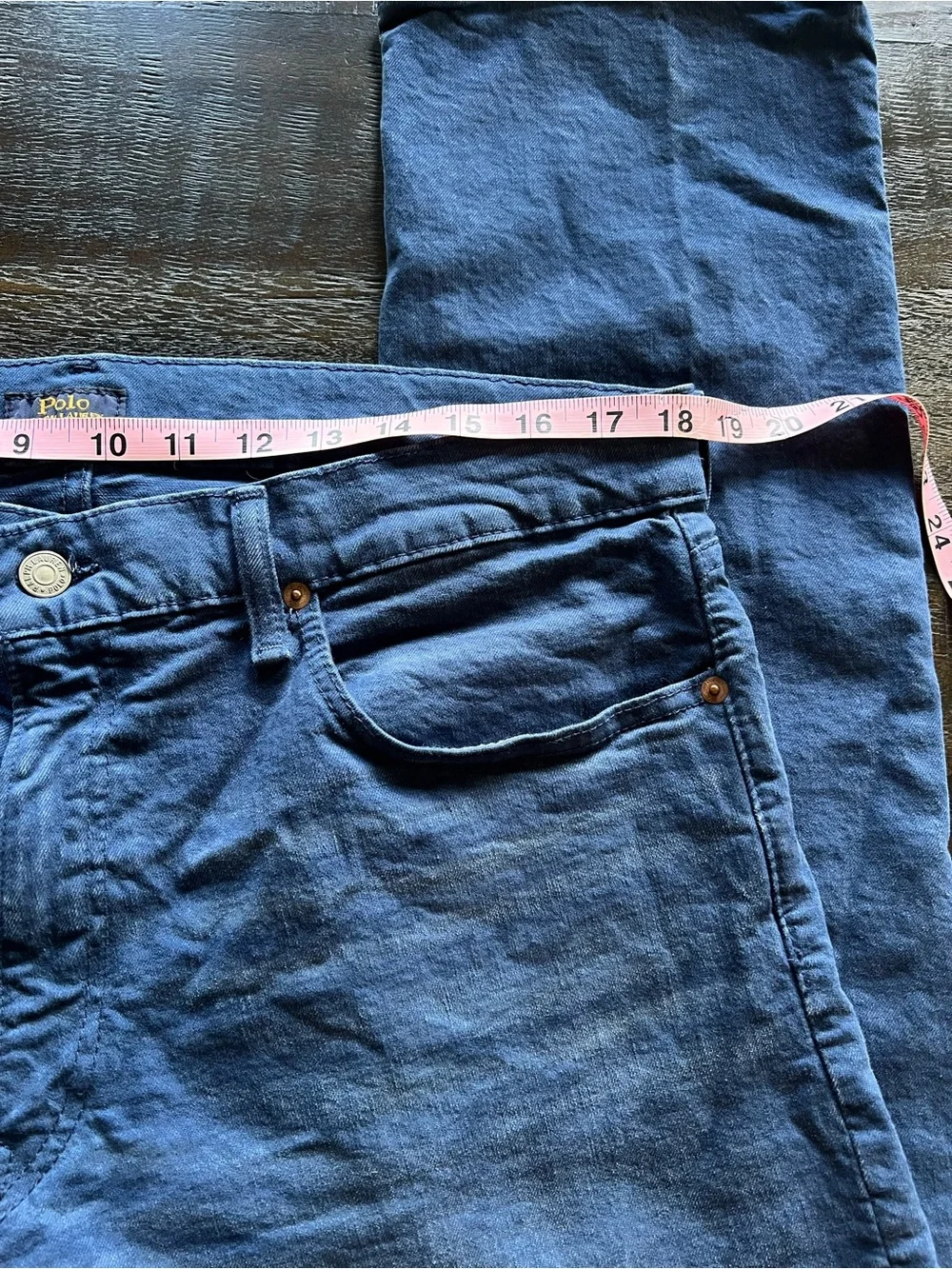 Polo Ralph Lauren Men's 36x30 Navy Garment Dyed Varick Slim Straight Jeans